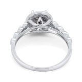 Vintage Style Round Natural Stone Sparkling Ring