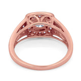 Art Deco Round Natural Stone Split Shank Ring