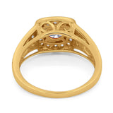 Art Deco Round Natural Stone Split Shank Ring