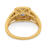 Art Deco Round Natural Stone Split Shank Ring