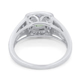 Art Deco Round Natural Stone Split Shank Ring