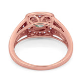 Art Deco Round Natural Stone Split Shank Ring