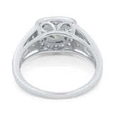 Art Deco Round Natural Stone Split Shank Ring