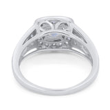 Art Deco Round Natural Stone Split Shank Ring