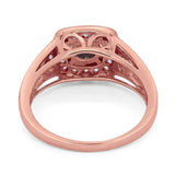 Art Deco Round Natural Stone Split Shank Ring