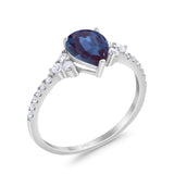 Pear Teardrop Natural Stone Wedding Ring