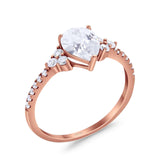 Pear Teardrop Natural Stone Wedding Ring