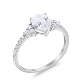 Pear Teardrop Natural Stone Wedding Ring