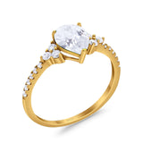 Pear Teardrop Natural Stone Wedding Ring