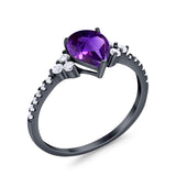 Pear Teardrop Natural Stone Wedding Ring