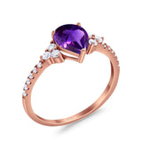 Pear Teardrop Natural Stone Wedding Ring