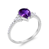Pear Teardrop Natural Stone Wedding Ring