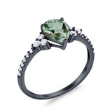 Pear Teardrop Natural Stone Wedding Ring