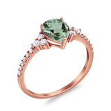 Pear Teardrop Natural Stone Wedding Ring