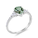 Pear Teardrop Natural Stone Wedding Ring