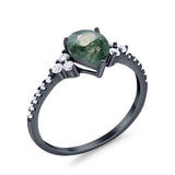 Pear Teardrop Natural Stone Wedding Ring
