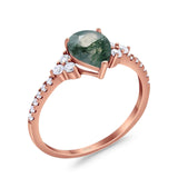Pear Teardrop Natural Stone Wedding Ring