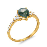 Pear Teardrop Natural Stone Wedding Ring