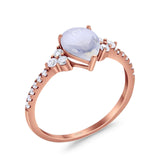 Pear Teardrop Natural Stone Wedding Ring