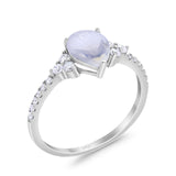 Pear Teardrop Natural Stone Wedding Ring
