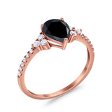Pear Teardrop Natural Stone Wedding Ring