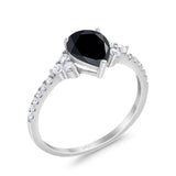 Pear Teardrop Natural Stone Wedding Ring