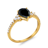 Pear Teardrop Natural Stone Wedding Ring