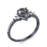 Pear Teardrop Natural Stone Wedding Ring