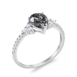 Pear Teardrop Natural Stone Wedding Ring