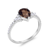 Pear Teardrop Natural Stone Wedding Ring