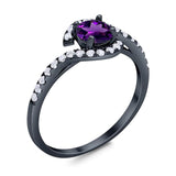 Round Natural Stone Curved Art Deco Ring