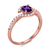 Round Natural Stone Curved Art Deco Ring