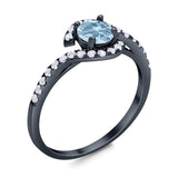 Round Natural Stone Curved Art Deco Ring