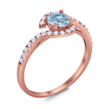 Round Natural Stone Curved Art Deco Ring