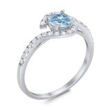 Round Natural Stone Curved Art Deco Ring