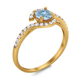 Round Natural Stone Curved Art Deco Ring