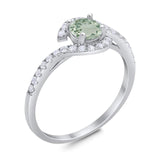 Round Natural Stone Curved Art Deco Ring