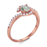 Round Natural Stone Curved Art Deco Ring