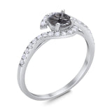 Round Natural Stone Curved Art Deco Ring