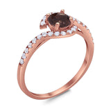 Round Natural Stone Curved Art Deco Ring