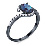 Oval Natural Stone Curved Art Deco Ring