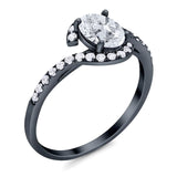 Oval Natural Stone Curved Art Deco Ring