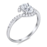 Oval Natural Stone Curved Art Deco Ring