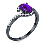 Oval Natural Stone Curved Art Deco Ring