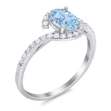 Oval Natural Stone Curved Art Deco Ring