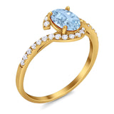 Oval Natural Stone Curved Art Deco Ring