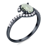 Oval Natural Stone Curved Art Deco Ring