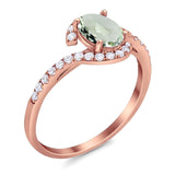 Oval Natural Stone Curved Art Deco Ring