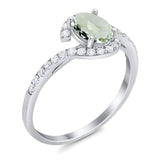 Oval Natural Stone Curved Art Deco Ring