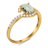 Oval Natural Stone Curved Art Deco Ring